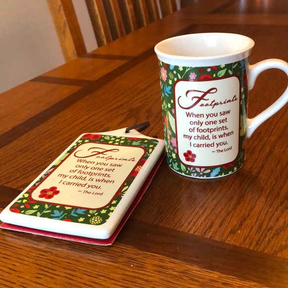 NWT Footprint Daily Blessings Ceramic Gift Set Mug Wall Plaque NEW IN BOX!!! - Picture 1 of 8